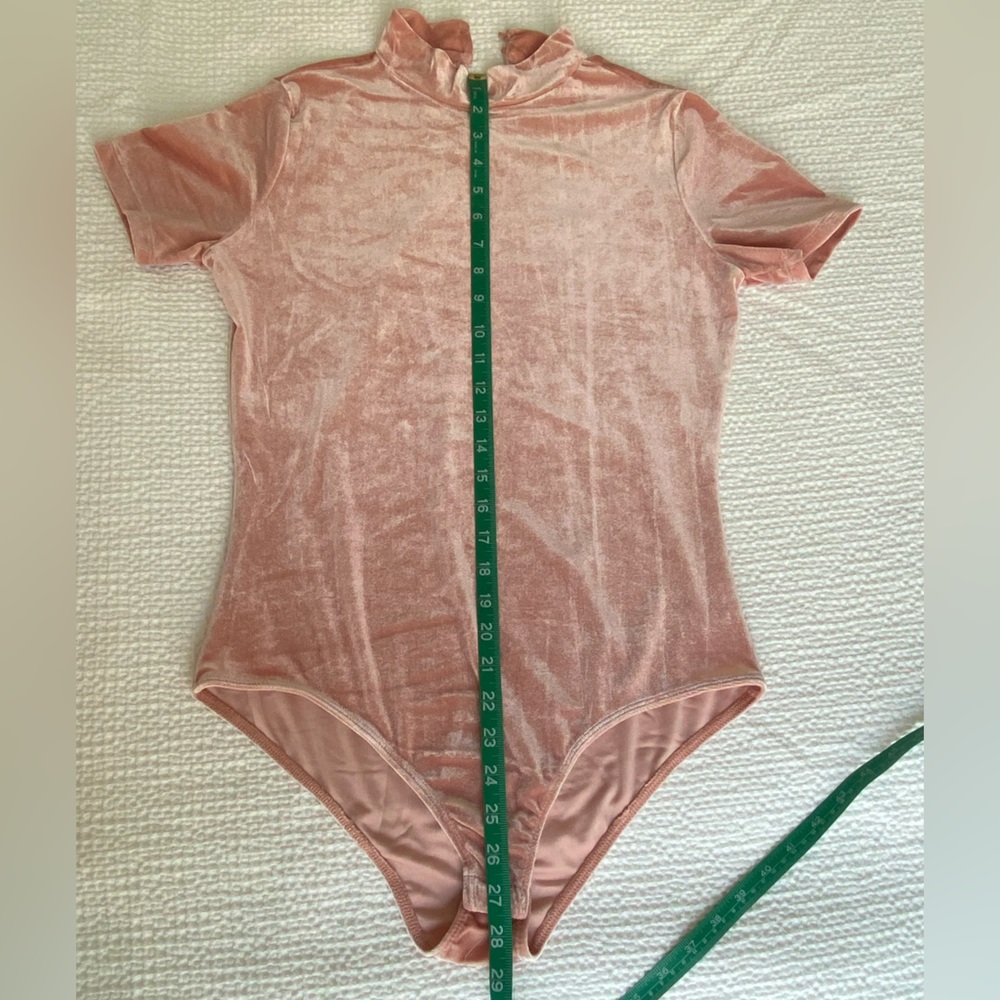 Crushed Velvet Bodysuit • Pink - Picture 4 of 10